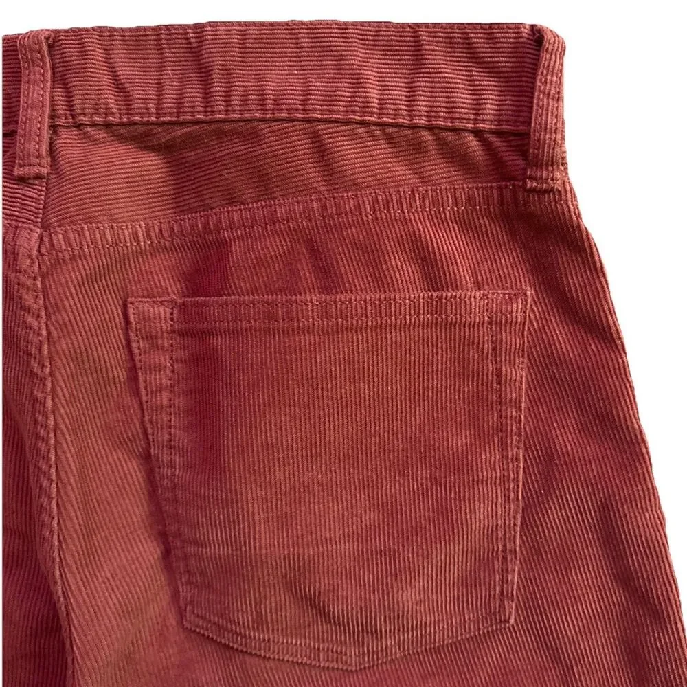 J Crew 250 Corduroy Pants Mens Sz 31x32 Rust Plank Slim Straight Leg Cotton Flex